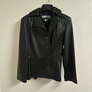 Sienna‎ Studio Black Leather Jacket Timeless Tailored Design